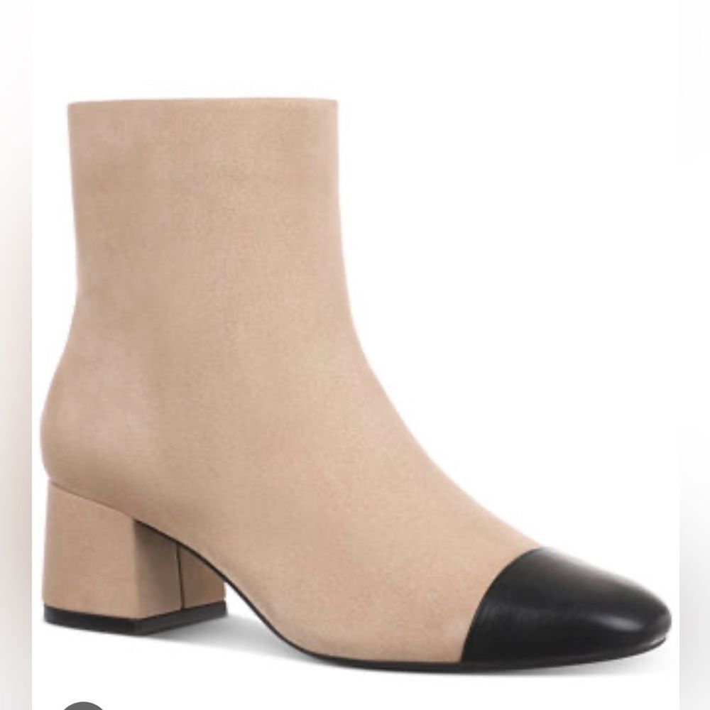 SOLD-Tan & Black Cap Toe Boot - Picture 2 of 2